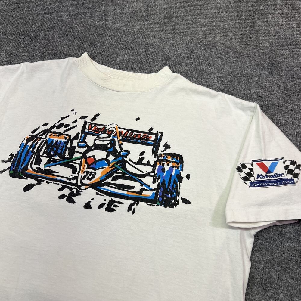 Vintage 90’s Valvoline Oil F1 Racing T-shirt XL Formula 1 White Single Stitch